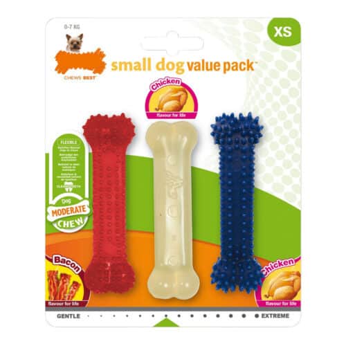 Dog chewing toy Nylabone Value Pack Bacon Size S Chicken Thermoplastic (3 pcs) Dog chewing toy Nylabone Value Pack Bacon Size S Chicken Thermoplastic (3 pcs)