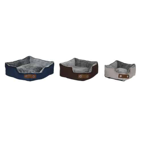 Pet bed DKD Home Decor Brown Beige Navy Blue 60 x 60 x 20 cm Pet bed DKD Home Decor Brown Beige Navy Blue 60 x 60 x 20 cm