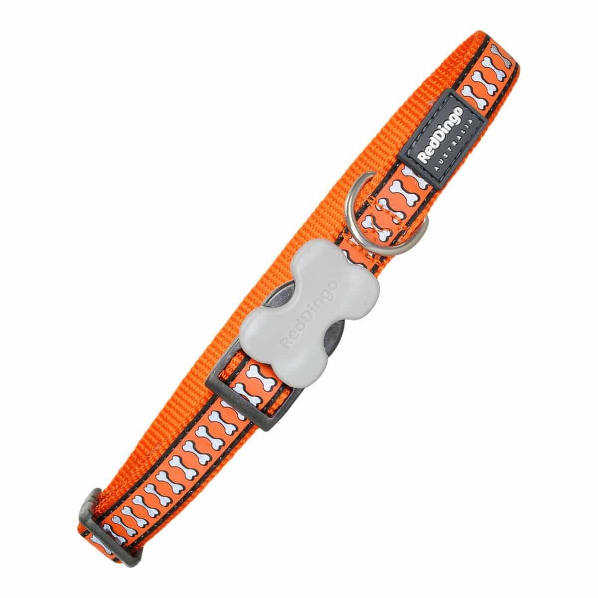 Dog collar Red Dingo Bone Reflective Orange (1