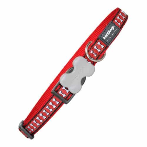 Dog collar Red Dingo Reflective Bones Red (2 Dog collar Red Dingo Reflective Bones Red (2