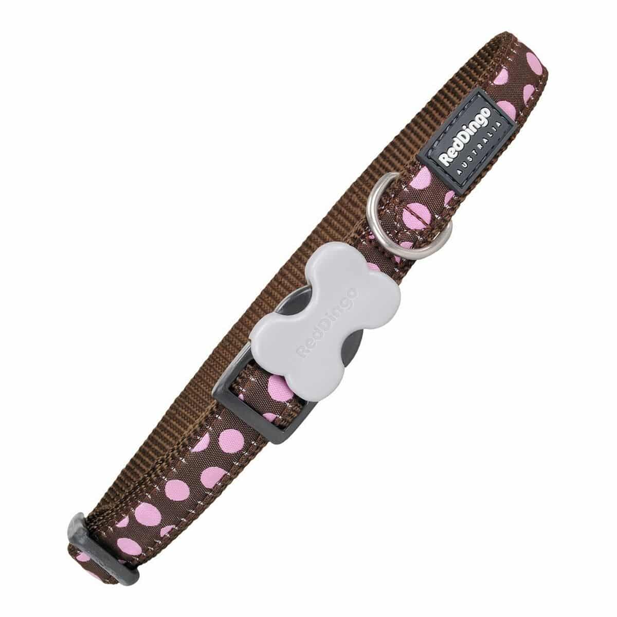 Dog collar Red Dingo Style Pink Spots (2
