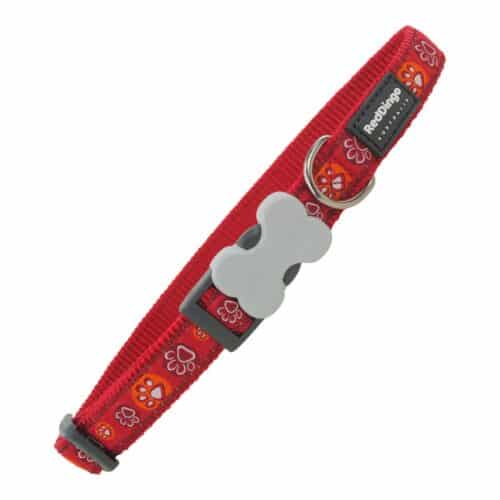 Dog collar Red Dingo Animal footprints (41-63 cm) (2