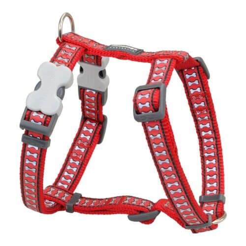 Dog Harness Red Dingo Red Bone Reflective 37-61 cm Dog Harness Red Dingo Red Bone Reflective 37-61 cm