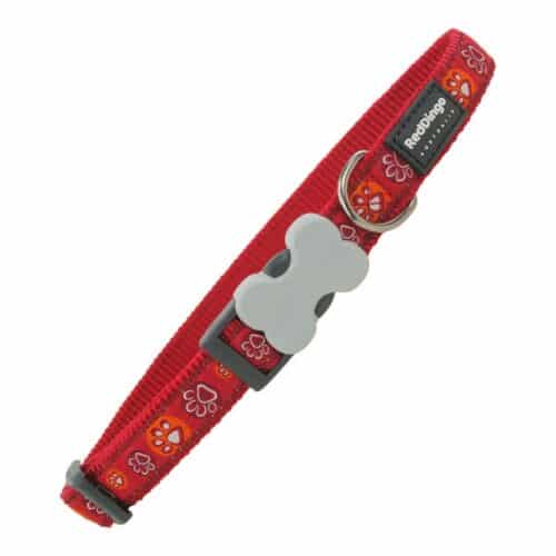 Dog collar Red Dingo Animal footprints (24-37 cm) (1
