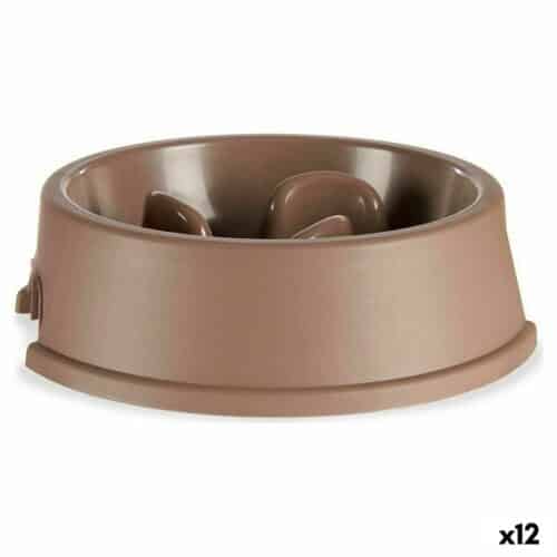Slow Eating Food Bowl for Pets Beige Plastic (27 x 7 Slow Eating Food Bowl for Pets Beige Plastic (27 x 7