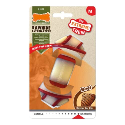 Dog chewing toy Nylabone Rawhide Knot Size M Nylon Veal Dog chewing toy Nylabone Rawhide Knot Size M Nylon Veal
