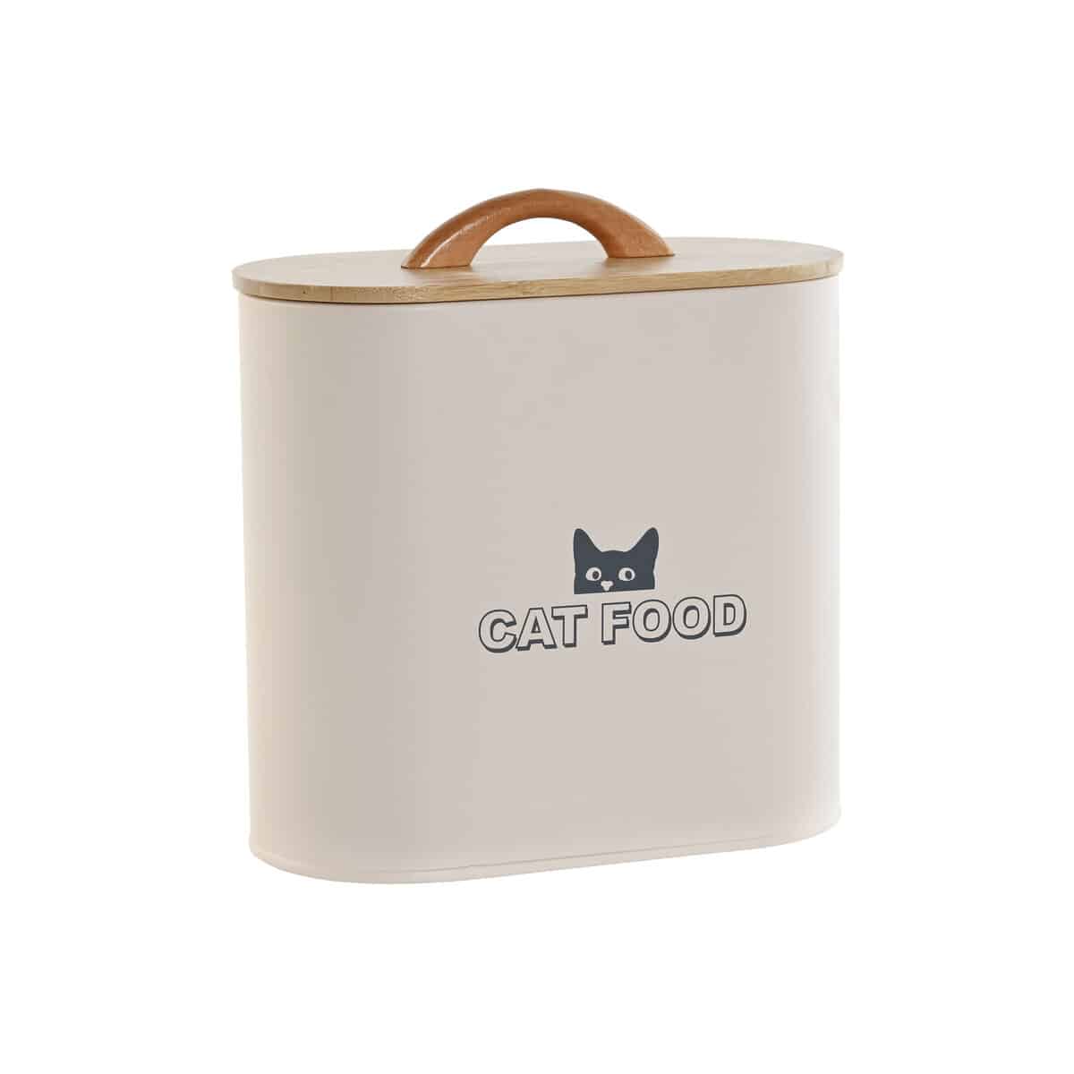 Pet food jar Home ESPRIT Beige Natural Metal Bamboo 8 L 25 X 21