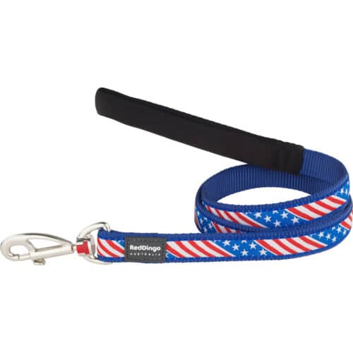 Dog Lead Red Dingo STYLE US FLAG 15mm x 120 cm Dog Lead Red Dingo STYLE US FLAG 15mm x 120 cm