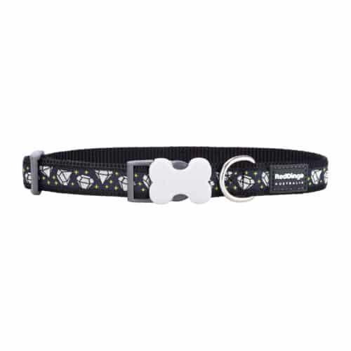 Dog collar Red Dingo STYLE DIAMOND Black 31-47 cm Dog collar Red Dingo STYLE DIAMOND Black 31-47 cm