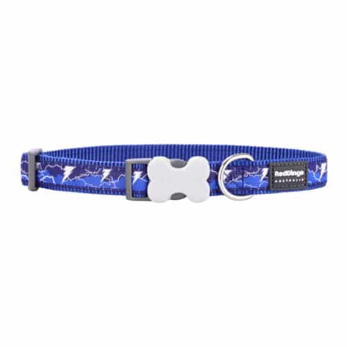 Dog collar Red Dingo STYLE LIGHTNING Navy Blue 41-63 cm Dog collar Red Dingo STYLE LIGHTNING Navy Blue 41-63 cm