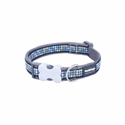 Dog collar Red Dingo STYLE MODERN ON COOL GREY 41-63 cm Dog collar Red Dingo STYLE MODERN ON COOL GREY 41-63 cm