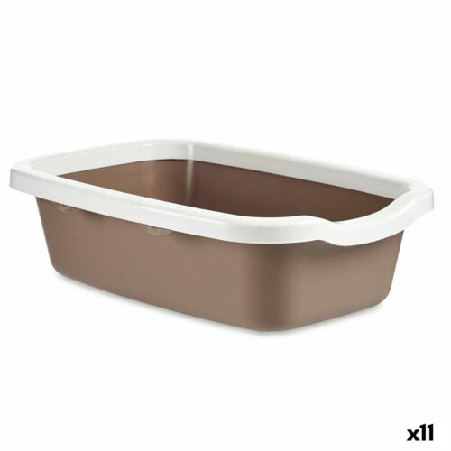 Cat Litter Box White Beige Plastic 38 x 16 x 58 Cat Litter Box White Beige Plastic 38 x 16 x 58