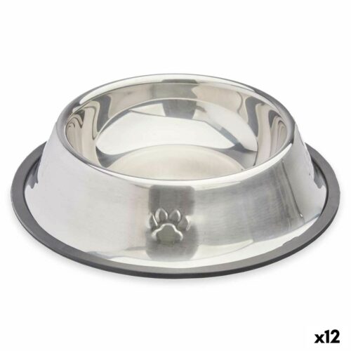 Dog Feeder Silver Grey Rubber Metal 22 x 6 x 22 cm (12 Units) Dog Feeder Silver Grey Rubber Metal 22 x 6 x 22 cm (12 Units)