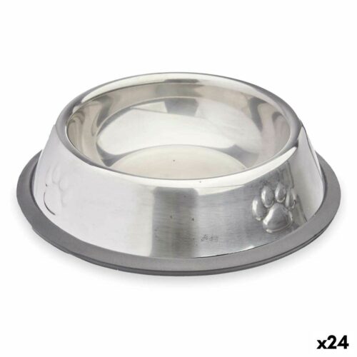Dog Feeder Silver Grey Rubber Metal 15 x 4 x 15 cm (24 Units) Dog Feeder Silver Grey Rubber Metal 15 x 4 x 15 cm (24 Units)